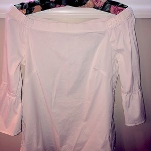 White House Black Market off the shoulder top in crisp white!  Size XS